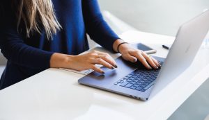 Female Hands at a Laptop